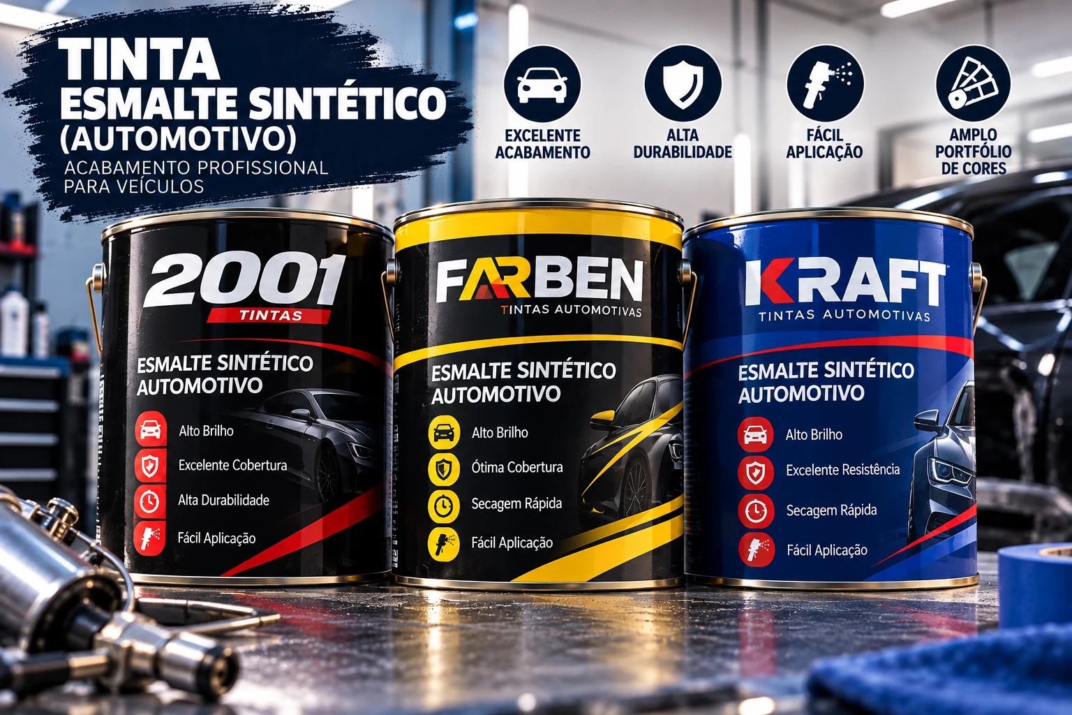 Exemplos de esmaltes sintéticos automotivos